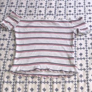 charlotte ruses off the shoulder shirt